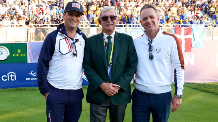 Zach Johnson and Luke Donald on the first tee at Maro Simone